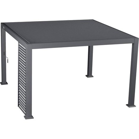 Persienne pour pergola bioclimatique Evora en aluminium traité époxy 0,9 x 2,3m Graphite - Hespéride