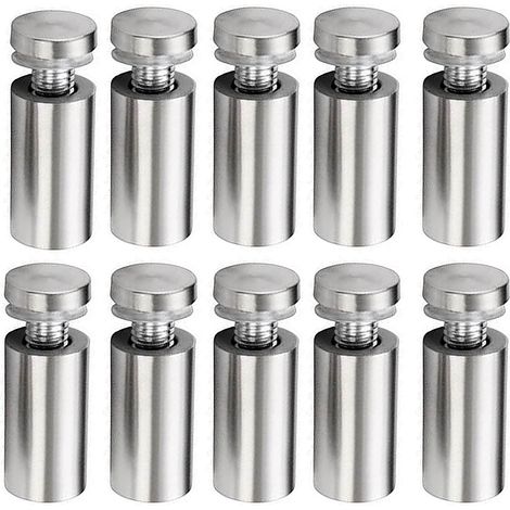 Lot de 10 clous publicitaires 19x25mm, support acrylique, vis en acier inoxydable, clous décoratifs pour panneaux d'affichage, clous miroir, clous en verre (1/5)