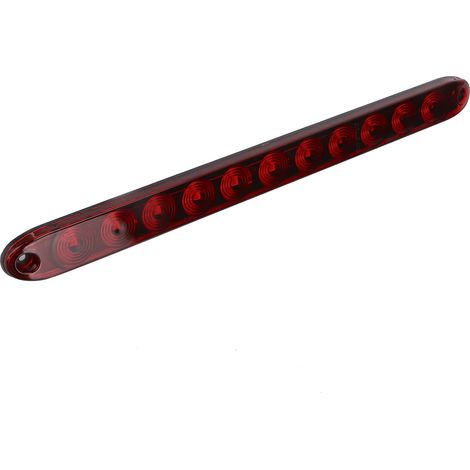 Feu stop/clignotant/position 12V 11 LED rouge en polycarbonate, forme bande pour camions remorques (1/5)