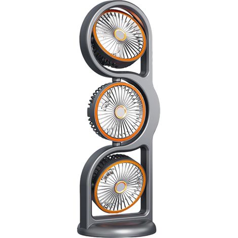 JSSEVN - Ventilador de mesa giratorio de 360° - 5 modos con luz  Ventilador personal de mesilla para refrigeración (1/5)