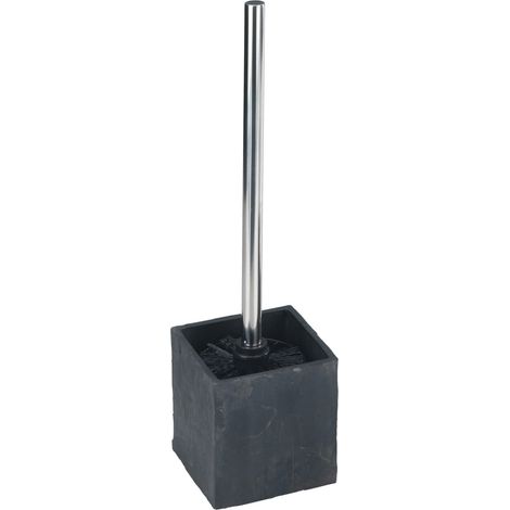 Brosse WC acier inox - Porte-brosse WC, Polyrésine, 10.2 x 38 x 10.2 cm, Anthracite (1/5)