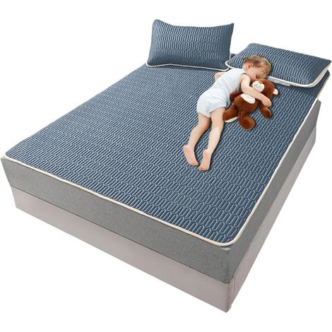 Drap de lit pour Dormir au Frais, Drap de lit pour Dormir d'été, Tapis de Couchage d'été 70,87 x 78,74 Pouces, Tapis de en Soie glacée pour dortoir d'étudiants Simples, pour Chambre (1/5)