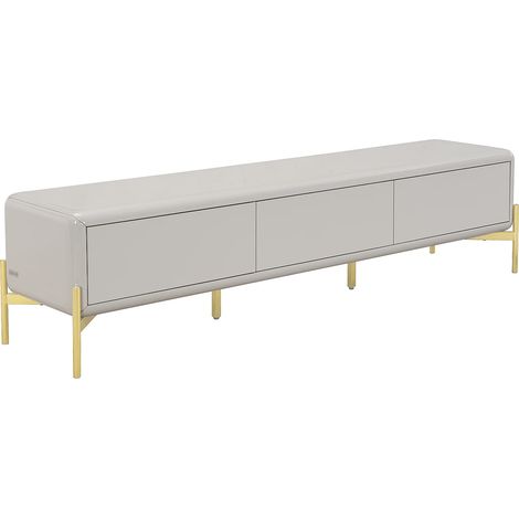 Mobile TV con 3 cassetti in MDF Beige e dorato - LYBAKA (1/5)