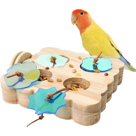 Parakeet Food Toy,Wooden Bird Finder Toys,Parakeet Feeders,Perches for Macaws,Sun Conures and Small Birds (1/5)