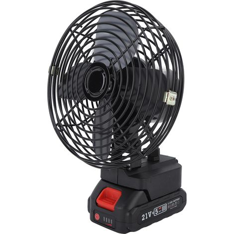 Ventilateur rechargeable étanche à piles pour le camping, les voyages, la voiture, le camping-car ou un bureau (1500 mAh). (1/5)