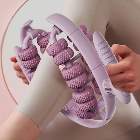 1 Masseur corporel à 26 roues, design ergonomique anneau, poignées antidérapantes, pour jambes et dos (1/4)