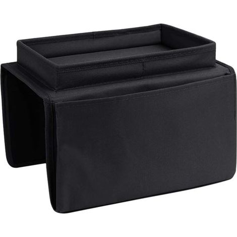 Sac de rangement pour canapé - Organiseur Sacs de rangement' accoudoirs - Organiseur d'accoudoirs avec plateau - Plateau pour canapé - Avec 5 emplacements - 2 grandes poches, 3 petites poches - Pour f (1/5)