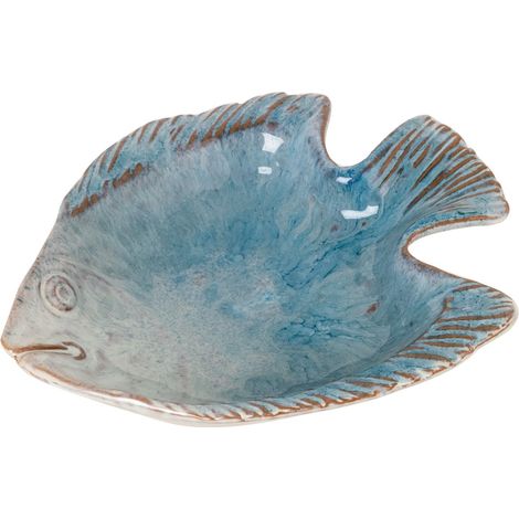Vassoio decorativo a forma di pesce in ceramica blu per casa e ufficio, design bohémien, ideale come regalo e come elemento decorativo unico (1/4)