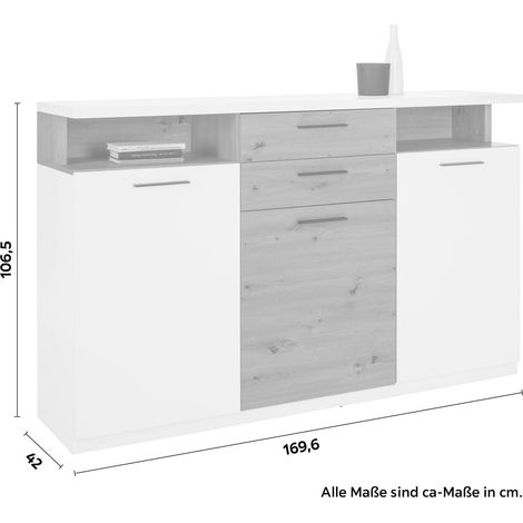 Mömax Sideboard Woy in Weiß/Eichefarben (1/5)