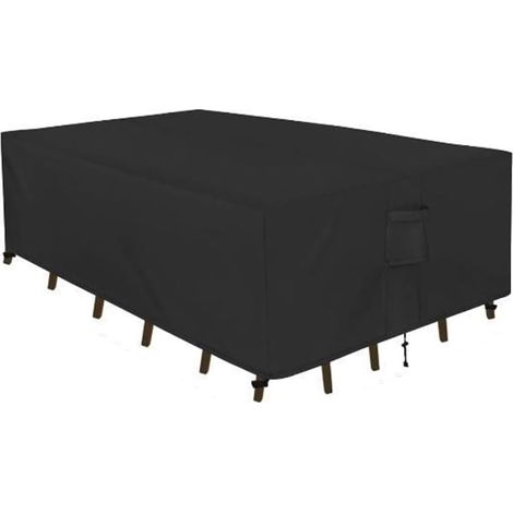 Housse de protection imperméable et résistante pour meubles d'extérieur, 242 x 162 x 100 cm, noir (180 x 120 x 74 cm) (1/5)