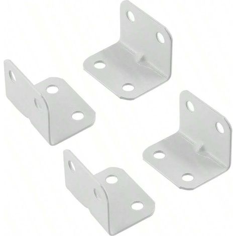 4 pièces - Supports en forme de L en métal blanc 26 x 26 x 32mm, équerres de renfort d'angle à 90° avec 4 trous pour clôtures, étagères, meubles et armoires, installation facile et stable (1/5)