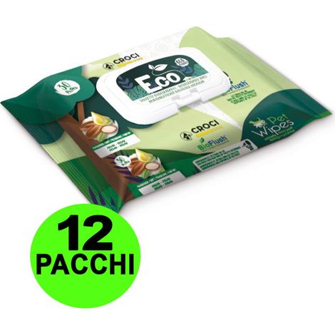 OFFERTA 12 Confezioni da 30 Salviette ciascuna umidificate Eco Aragan per cani e gatti