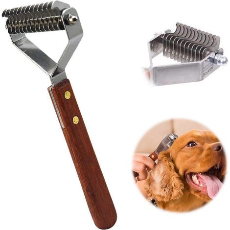 Râteau Coat King à 14 lames pour sous-poil d'animaux, peigne démêlant professionnel pour chiens et chats (6,2 cm) (1/5)