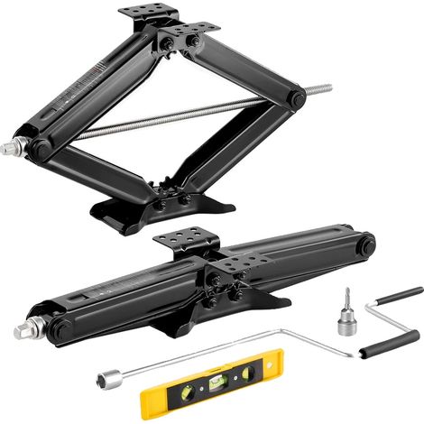 Crics à ciseaux RV, capacité de charge réglable, construction en acier durable, 2PCS 6500lbs (1/2)