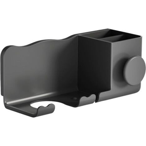 Accroche Seche Cheveux Mural sans Percage Support Sèche Cheveux à Coller. Accroche Seche Cheveux Lisseur Plastiques pour Salle De Bain et Coiffeuse 23x9 gris (1/3)