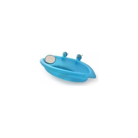 Baignoire portable en plastique pour oiseaux, perroquet, bleu – (1/4)