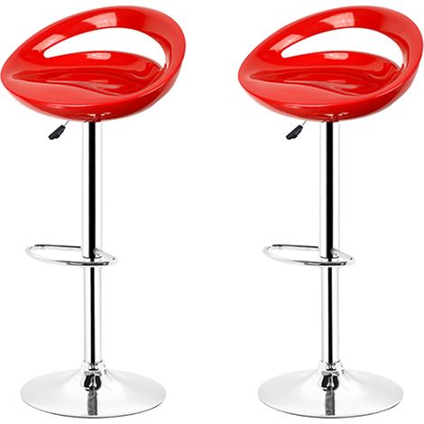 2er set Barhocker Barstuhl Tresenhocker ABS Küchenhocker Barhocker höhenverstellbar ,Rot