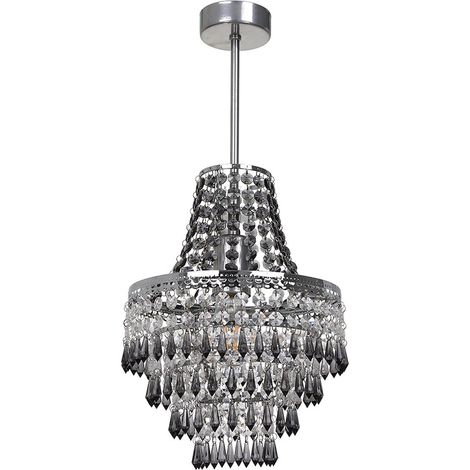 Lampadario glamour cristallo nero E27 60W CORAL Milagro