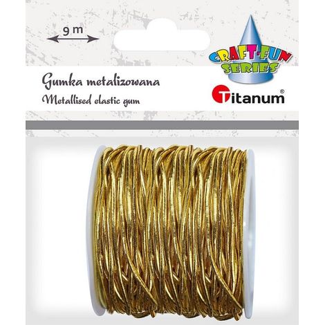 Metallisiertes Gummiband 2 mm x 9 mm, gold