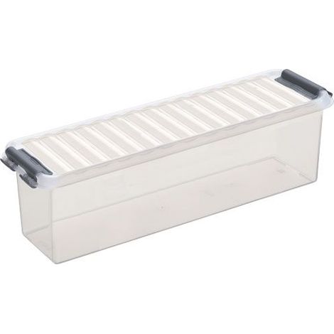 Sunware Aufbewahrungsbox Q-Line mit Deckel 27 x 8,4 cm 1,3 L transparent Boxen, Körbchen & Kisten