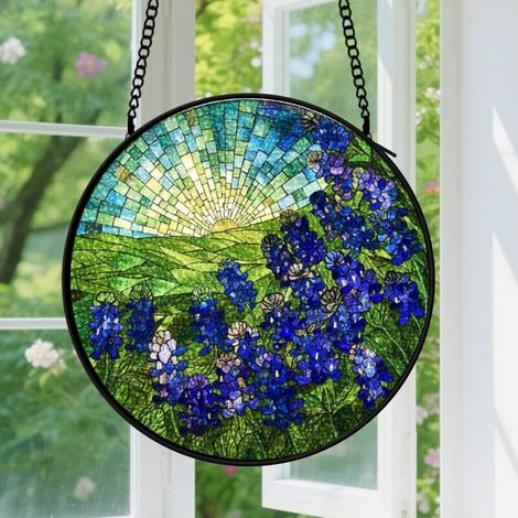 Capteur de soleil en vitrail - décoration spirituelle 15cm (1/4)