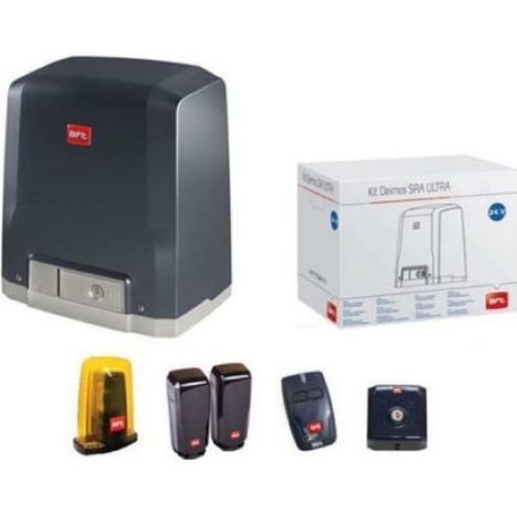 BFT – Kit de motorisation pour portail coulissant jusqu'à 600 kg – Alimentation 24V – Vitesse 16 m/min – Récepteur intégré 433 MHz