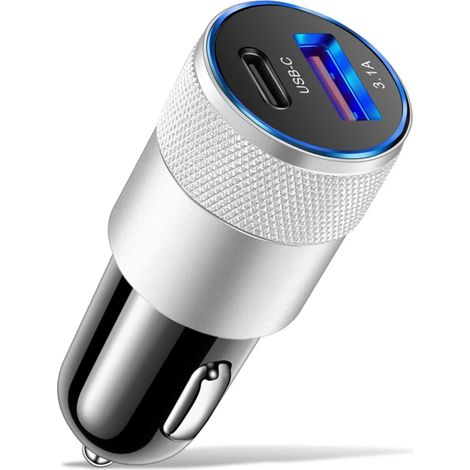 Chargeur de voiture mini USB-C 30 W PD, adaptateur secteur pour iPhone, Xiaomi et Samsung, charge rapide, prise allume-cigare. (1/5)