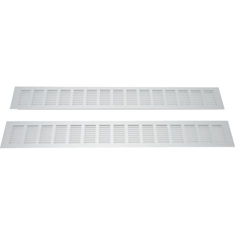 Grille de Ventilation en alliage d'aluminium, plaque rectangulaire pour armoire, placard à chaussures, 80x600mm, 2 pièces. (1/5)