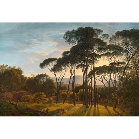 Papier peint panoramique paysage italien effet peinture Tapisserie panoramique forêt en été pour salon Papier peint panoramique idéal couloir (1/2)