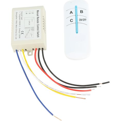 180-240 V 3-Way Offon Interrupteur avec télécommande, interrupteur de contrôle mural de lumière sans fil, interrupteur de contrôle à distance numérique. (1/5)
