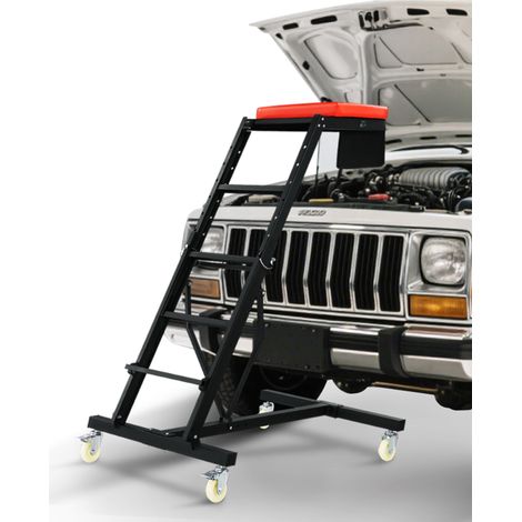 VEVOR Enredadera Superior Automotriz Altura Ajustable de 116-168,5cm, Carga de 181kg, Enredadera de Acceso al Motor con 4 Ruedas Giratorias, Enredadera Lateral Superior para Camión, Tractor, Camioneta (1/5)