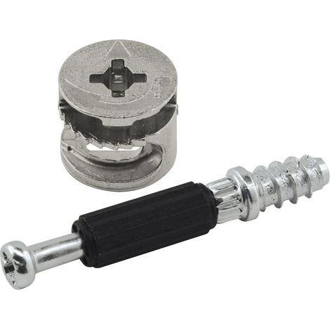 vasalat VAS146 Hettich-Raccordo eccentrico per mobili Rastex 15, Materiale: Zinco pressofuso nichelato, Contenuto Pezzi, Argento, ohne Abdeckrand  50 Stk, Set di 50 (1/4)