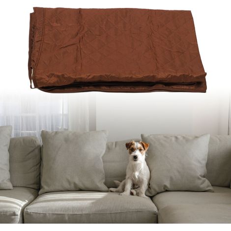 Sofabezug, No-Name-Marke, 2-Sitzer-Modell, strapazierfähiges, wasserdichtes Polyester, haustierfreundlich, braun, Maße 235 x 170 cm (1/5)