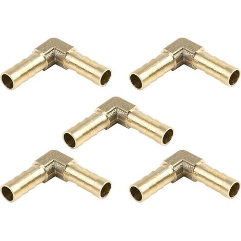5pcs 8mm Male Thread Air Water Oil Fitting Brass Barb Elbow 90 Degree Hose Connector (1/5)