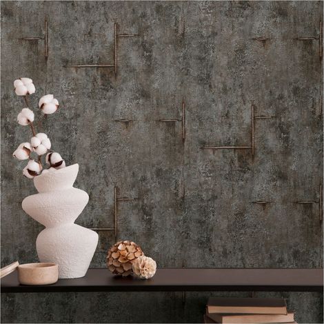 A.S. Creation Vliestapete 10.05 x 0.53 m Livingwalls Beton Tapete Schwarz 790855 Industrial CosmoLiving by Cosmopolitan (1/5)