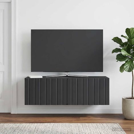Wandmontierter TV-Schrank 98 x 31 x 30 cm Schwarz Holzwerkstoff (1/5)
