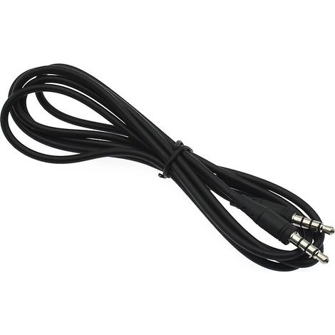 Câble d'extension audio pour casque audio, 4 pôles, 3 anneaux, prise jack 3,5 mm mâle-mâle, 1 m - FFY (1/4)