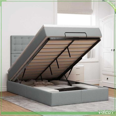 Cadre de lit ottoman - 3313313 - gris clair - 120x200 cm - rangement hydraulique (1/5)