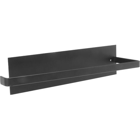 Porte-rouleau de papier essuie-tout élégant, simple et robuste, auto-adhésif, noir, pour placards de cuisine et de salle de bain (1/5)