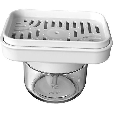 Filiyano-Distributeur de liquide vaisselle, pompe à savon manuelle, récipient de rangement de cuisine rechargeable avec porte-éponge, pratique et (1/5)