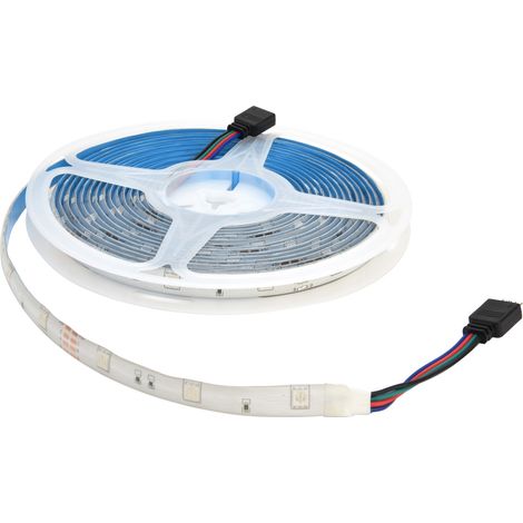 Bande lumineuse RGB 5 m, alimentation USB, intensité variable, contrôle Bluetooth via application, musique, ruban lumineux souple (1/5)