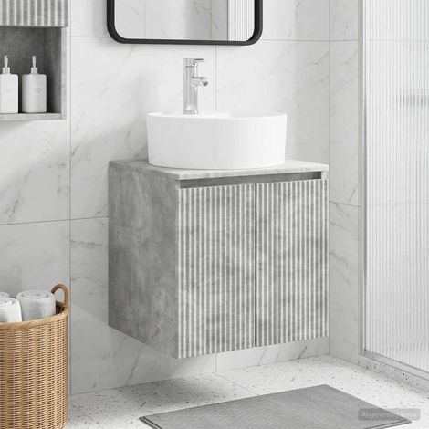 Vanidad con Lavabo de Pared Gris Hormigón 49,5 x 44,5 x 65 cm