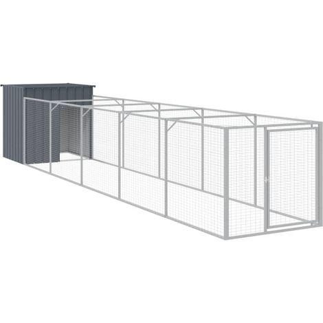 Niche pour chien avec cour 110 x 609 x 110 cm anthracite