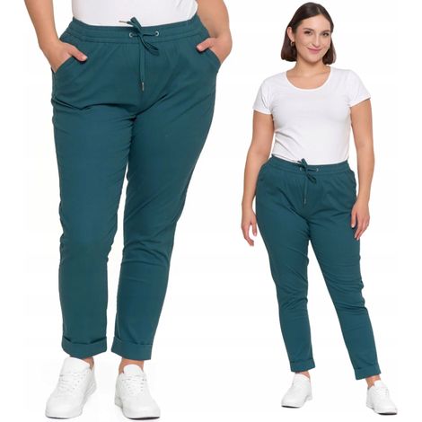 Pantalones deportivos para mujer, elegantes, informales, de algodón, cómodos y a la moda, marca Moraj, talla L, color verde. (1/5)