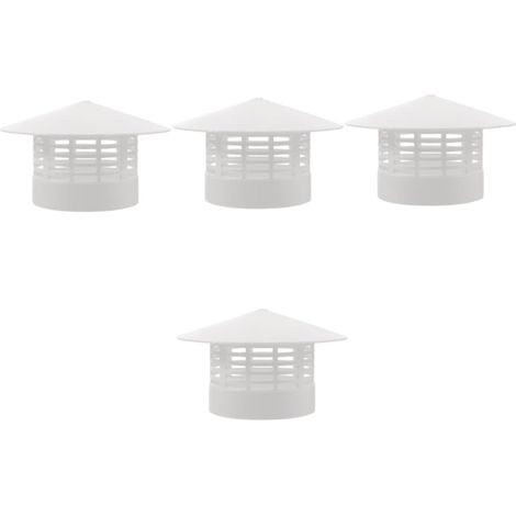 4 Pièces Capuchon De Solin De Cheminée Capuchon De Pluie De Cheminée Couvercle D'Entonnoir De Fumée Couvercle D'Évent De Cheminée Capuchon De Cheminée De Toit De Pluie Accessoire (1/5)