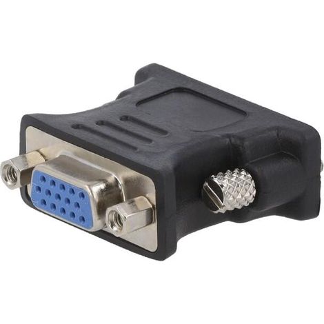 Adaptateur - D-Sub 15pin HD femelle - DVI-I -24+5- prise male - Full HD - noir 0.05m