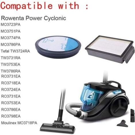 2 Filtre pour Aspirateurs Rowenta ZR005901 Moulinex Tefal Compact Power Cyclonic Rowenta RO3731EA, RO3753EA, RO3786EA (1/2)