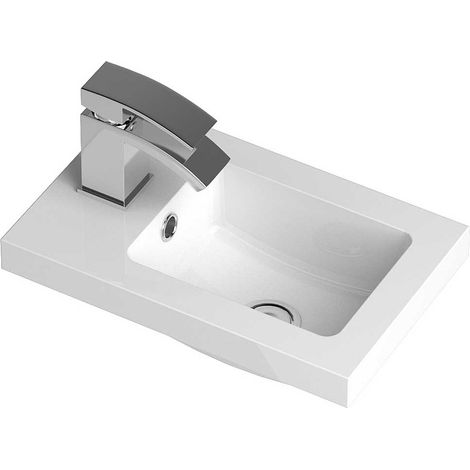 Hudson Reed Compact Inset Basin 400mm Wide - White (1/2)