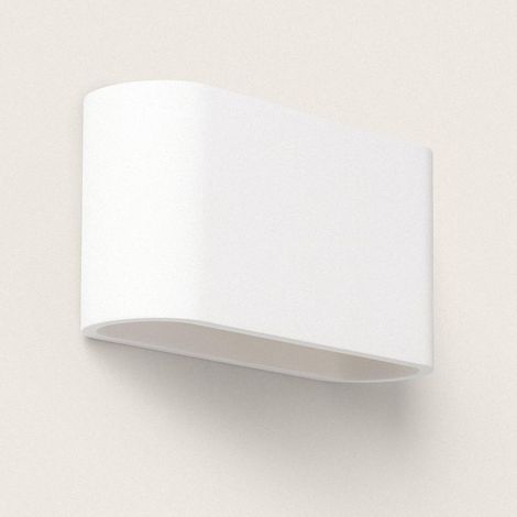 Applique murale en plâtre Ebin Round blanche (1/3)