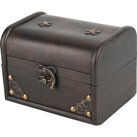 Boîte de rangement vintage en bois, fabriquée à la main, pour bijoux de bureau. Accessoire de décoration. (1/5)